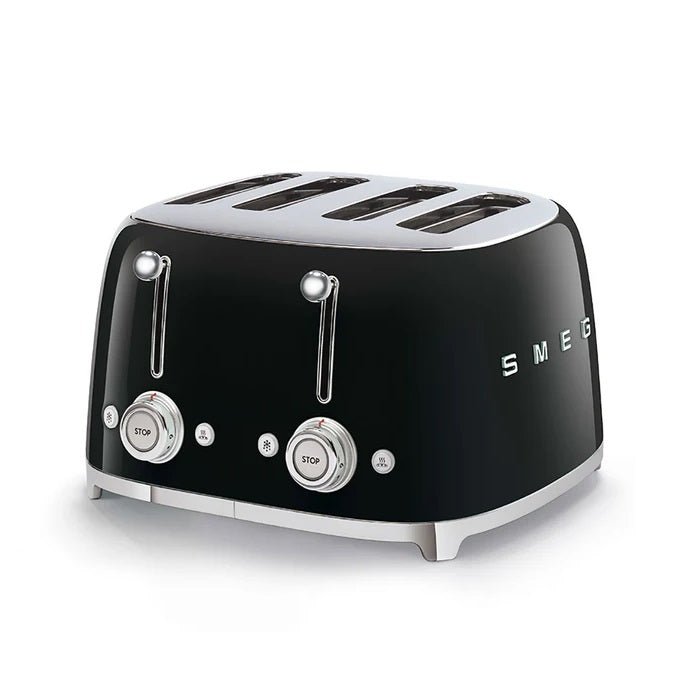 Smeg 50's Retro Style 4 Slice Black Toaster - TOASTERS - Beattys of Loughrea
