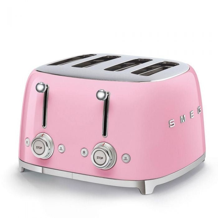 Smeg 50's Retro Style 4 Slice Pink Toaster - TOASTERS - Beattys of Loughrea