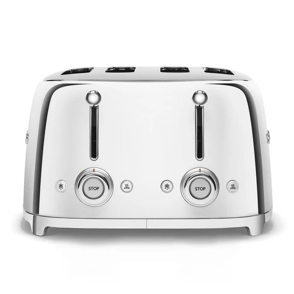 Smeg 50's Retro Style 4 Slice Polished Stainless Steel Toaster