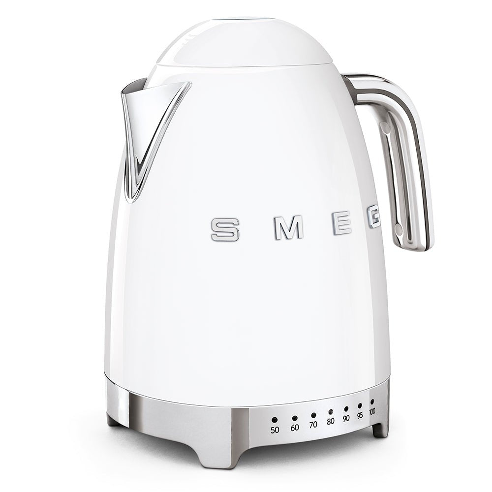 Smeg 50’s Retro Style Variable Temperature Kettle White - KETTLES - Beattys of Loughrea