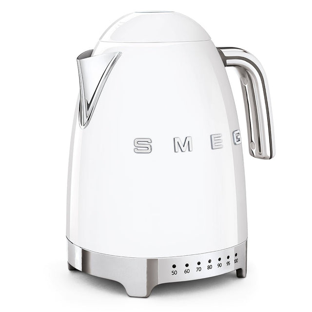 Smeg 50’s Retro Style Variable Temperature Kettle White - KETTLES - Beattys of Loughrea