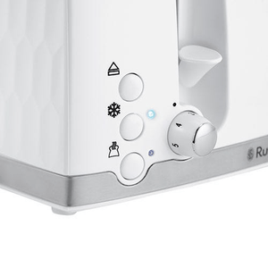 Russell Hobbs Honeycomb 4 Slice White Toaster 26070 - TOASTERS - Beattys of Loughrea