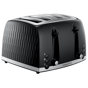 Russell Hobbs Honeycomb 4 Slice Black Toaster 26071 - TOASTERS - Beattys of Loughrea