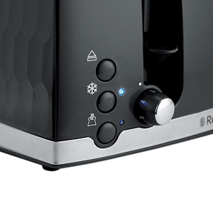 Russell Hobbs Honeycomb 4 Slice Black Toaster 26071 - TOASTERS - Beattys of Loughrea