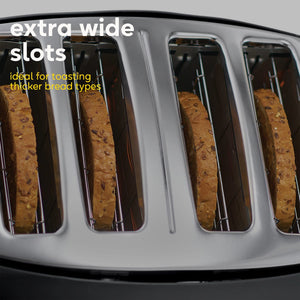 Russell Hobbs Honeycomb 4 Slice Black Toaster 26071 - TOASTERS - Beattys of Loughrea