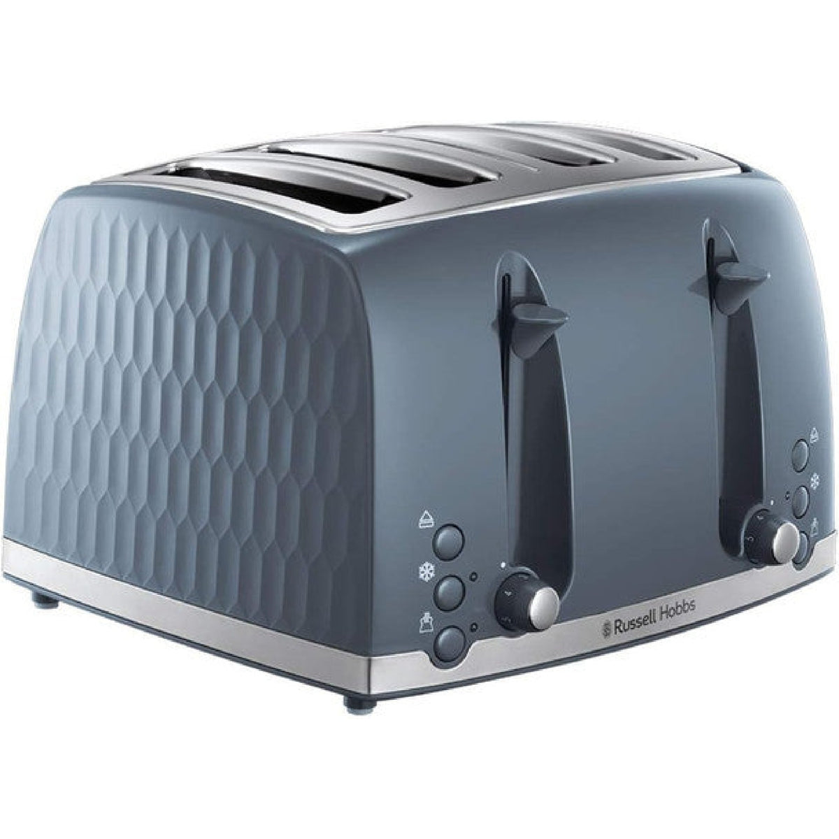 Russell Hobbs Honeycomb 4 Slice Grey Toaster 26073 - TOASTERS - Beattys of Loughrea