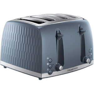 Russell Hobbs Honeycomb 4 Slice Grey Toaster 26073 - TOASTERS - Beattys of Loughrea