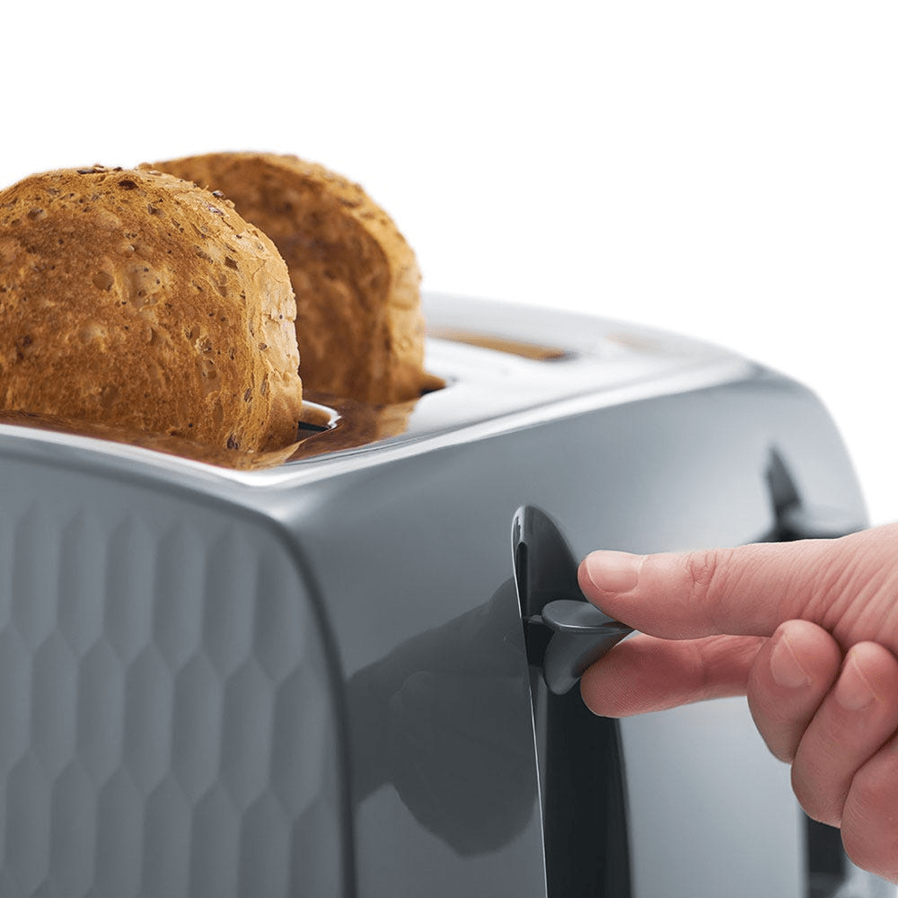 Russell Hobbs Honeycomb 4 Slice Grey Toaster 26073 - TOASTERS - Beattys of Loughrea