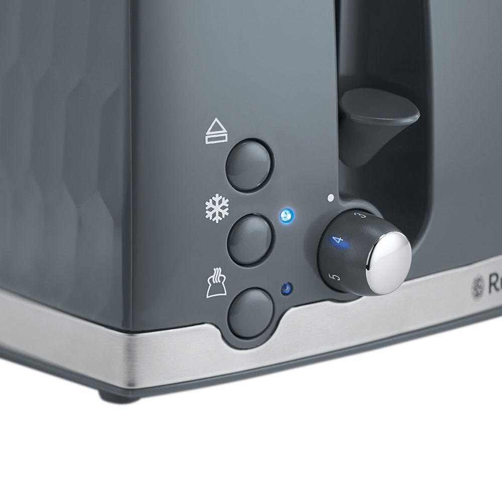 Russell Hobbs Honeycomb 4 Slice Grey Toaster 26073 - TOASTERS - Beattys of Loughrea