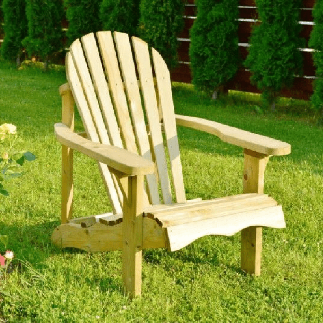 Adirondack Pressure Treated Single Chair - SINGLE GARDEN BENCH/ CHAIR - Beattys of Loughrea