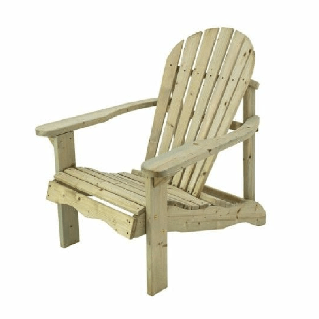 Adirondack Pressure Treated Single Chair - SINGLE GARDEN BENCH/ CHAIR - Beattys of Loughrea