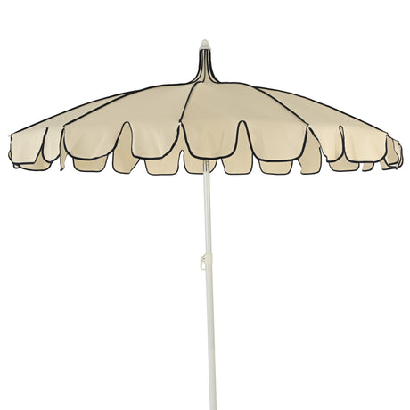 1.95m Cream/Blue Parasol with Adjustable Tilt - PARASOLS - Beattys of Loughrea