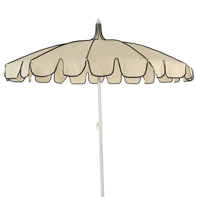 1.95m Cream/Blue Parasol with Adjustable Tilt - PARASOLS - Beattys of Loughrea