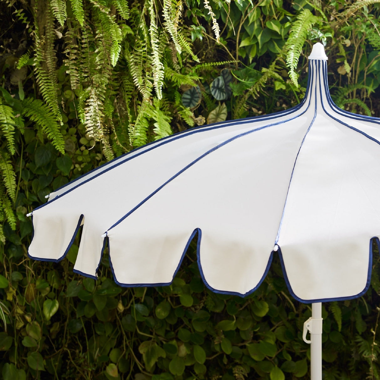 1.95m Cream/Blue Parasol with Adjustable Tilt - PARASOLS - Beattys of Loughrea