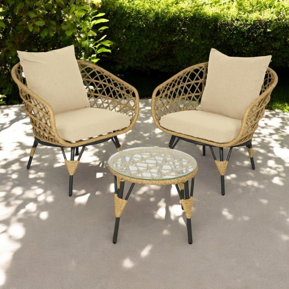 Verona Wicker Bistro Set - BISTRO SET 2 PERSON - Beattys of Loughrea