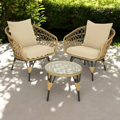 Verona Wicker Bistro Set - BISTRO SET 2 PERSON - Beattys of Loughrea