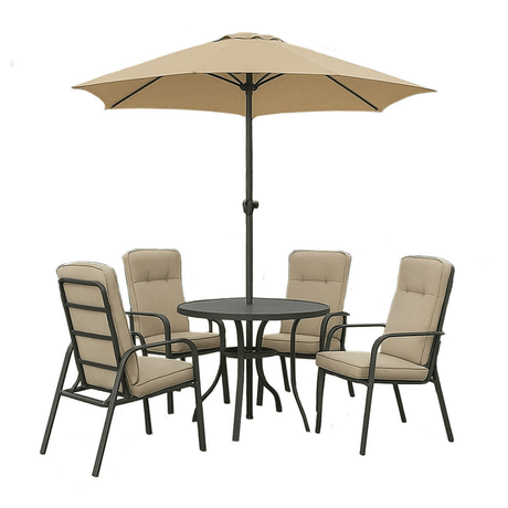 Verona 4 Seater Round Cushioned Garden Set - METAL GDN FURN SET 4+ SEATS - Beattys of Loughrea