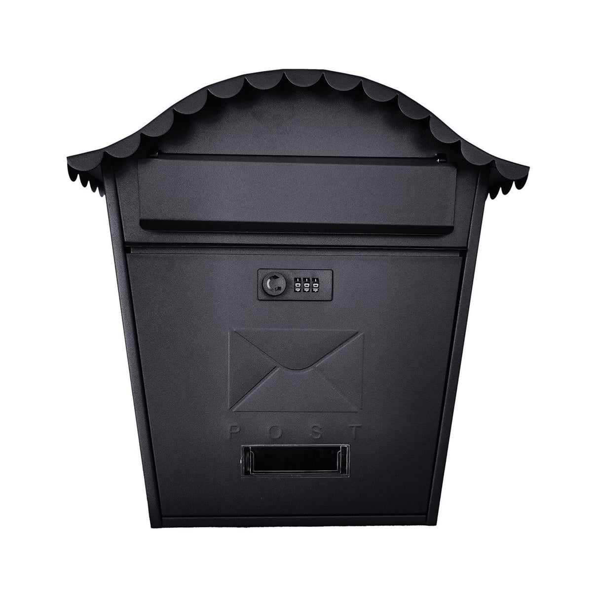 Postplus Traditional Post Box Matt Black Combo Lock