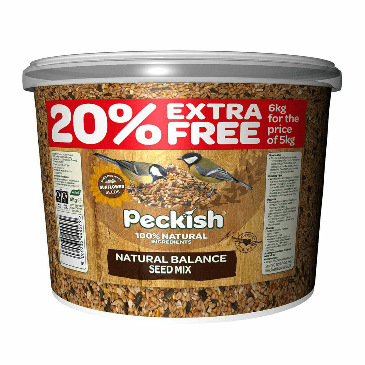 Peckish Natural Balance Seed Mix 5kg + 20% Extra Free (6kg) - BIRD FOOD - Beattys of Loughrea