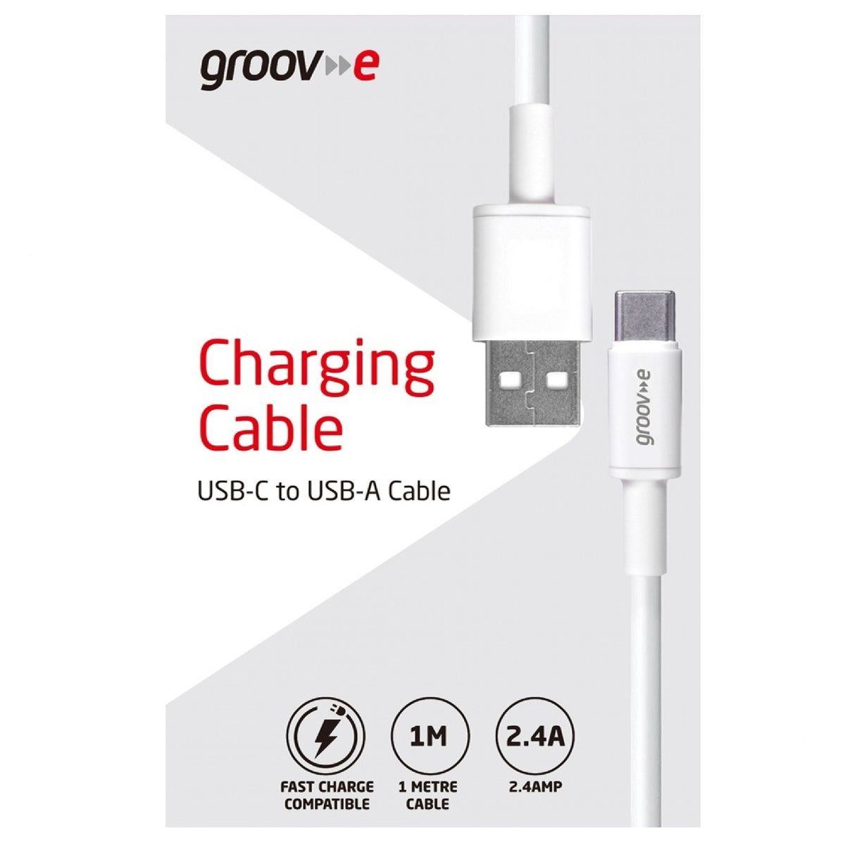 Groov-e GVMA001WE USB-C to USB-A Charging Cable