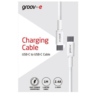 Groov-e USB-C to USB-C Cable 1m - White - LEADS - Beattys of Loughrea