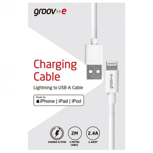 Groov-e MFi Lightning to USB-A Cable 2m - White