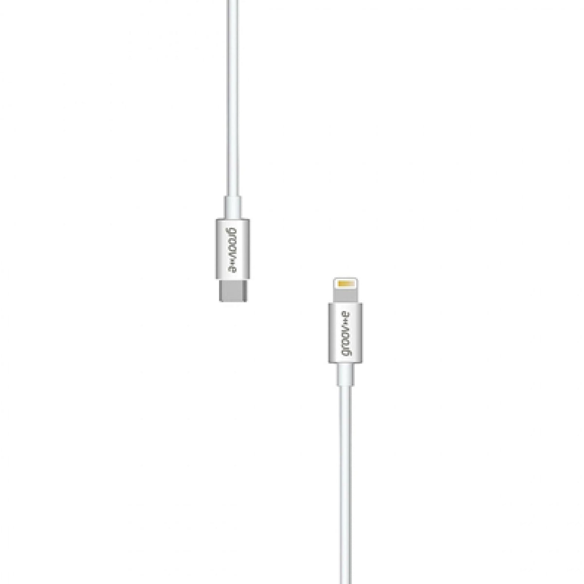 Groov-e MFi Lightning to USB-C Charging Cable 1m - White - LEADS - Beattys of Loughrea