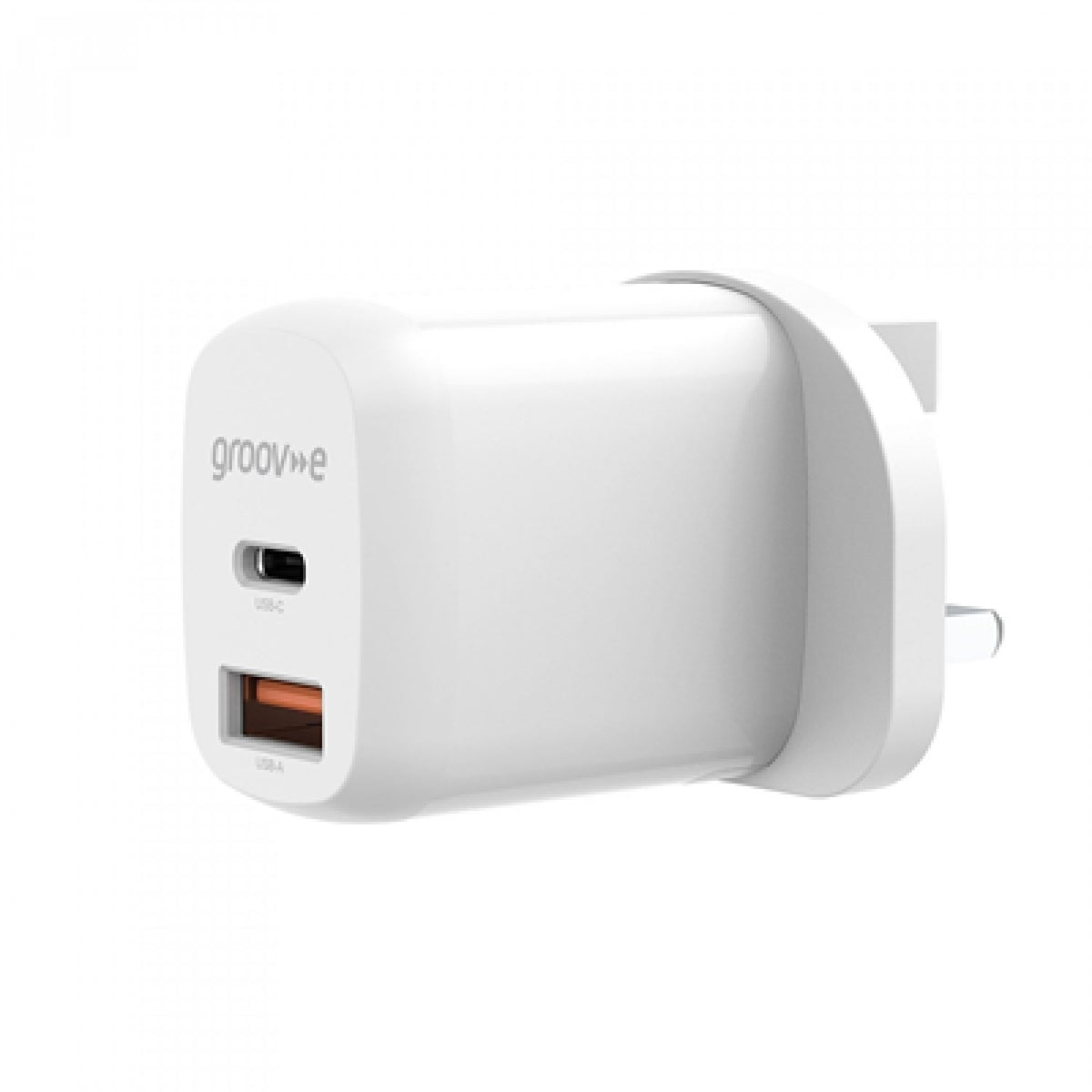Groov-e Dual USB-A & USB-C Mains Charger - White - USB PC ACCESSORIES - Beattys of Loughrea