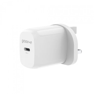Groov-e USB-C Mains Charger - White - USB PC ACCESSORIES - Beattys of Loughrea