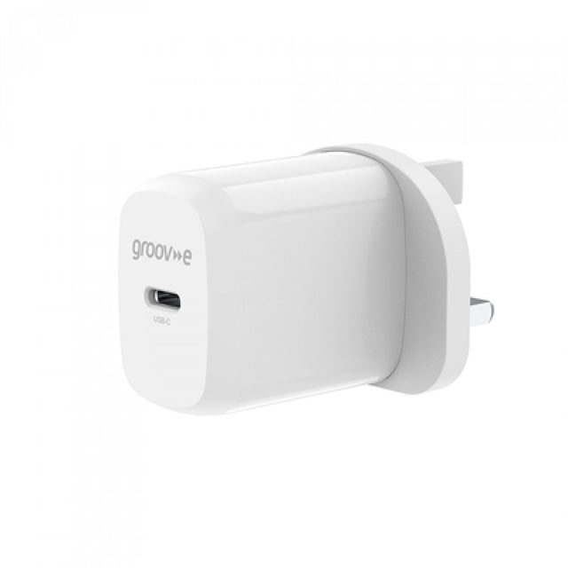 Groov-e USB-C Mains Charger - White - USB PC ACCESSORIES - Beattys of Loughrea