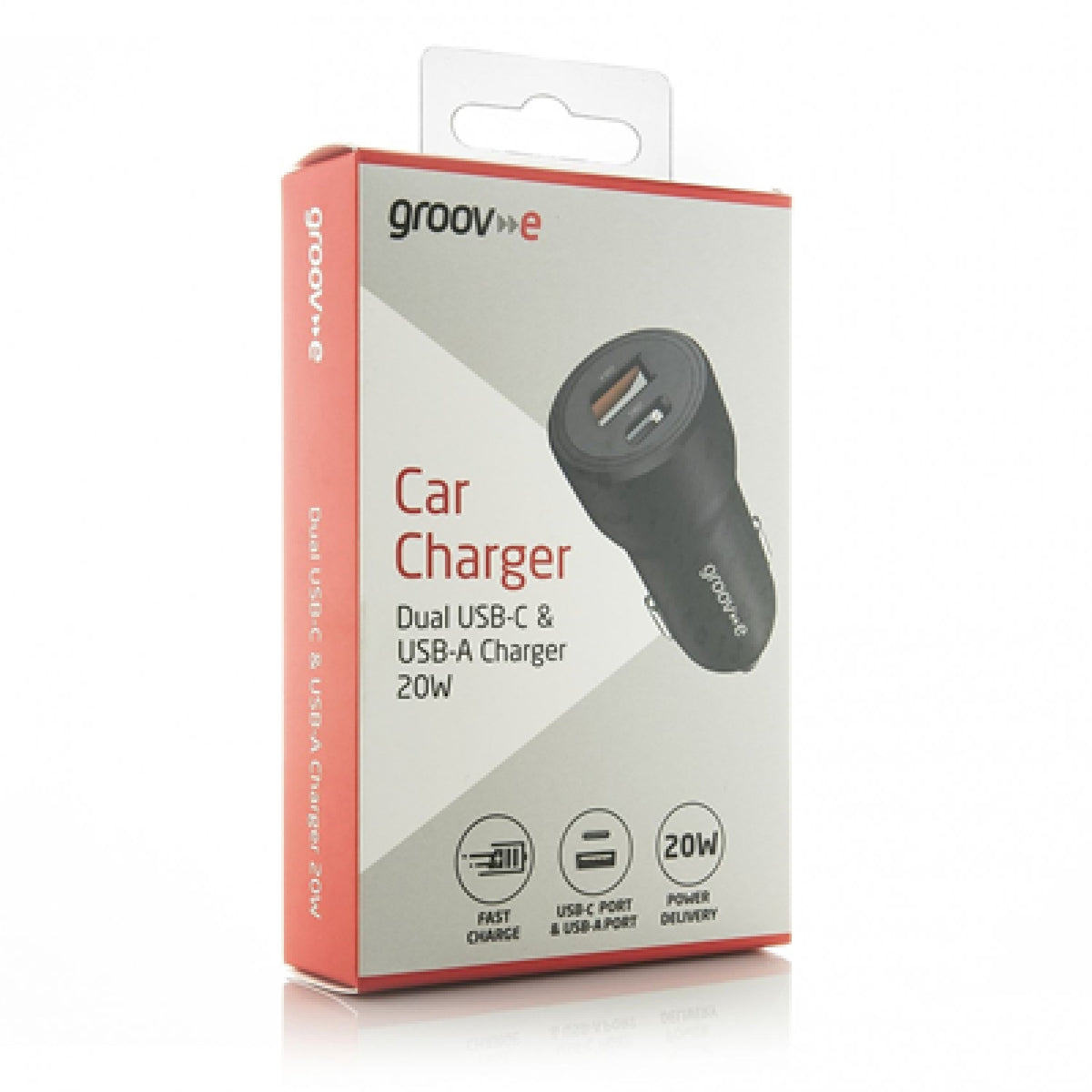 Groov-e Dual USB-C & USB-A Car Charger - Black - USB PC ACCESSORIES - Beattys of Loughrea