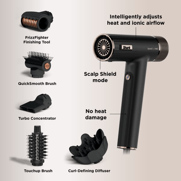 Shark SpeedStyle Pro 5 - in - 1 High - Velocity Hair Dryer System HD752UK - HAIR DRYER - Beattys of Loughrea