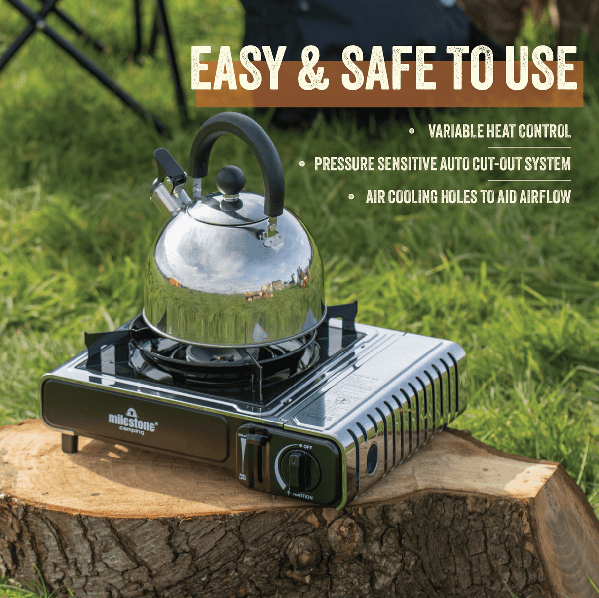 Milestone Portable Gas Camping Stove - GAS CAMPING STOVES - Beattys of Loughrea
