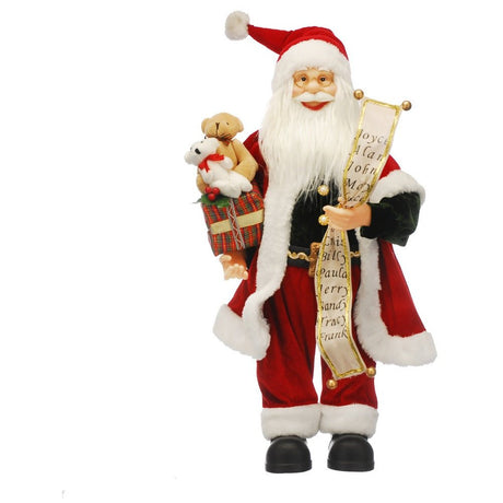 Traditional Red And Gold Standing Santa | 60Cm - XMAS SOFT DECOS - Beattys of Loughrea