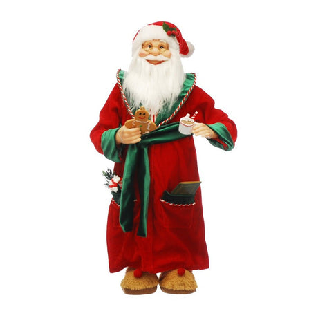 Standing Santa In Red And Green Dressing Gown | 60Cm - XMAS SOFT DECOS - Beattys of Loughrea