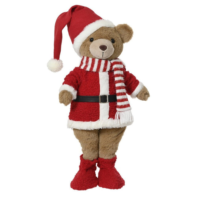 Standing Christmas Bear - 51Cm – A Holiday Essential To Brighten Your Celebrations. - XMAS SOFT DECOS - Beattys of Loughrea