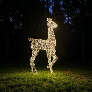Gold Twist Doe | 135Cm - XMAS LIGHTED OUTDOOR DECOS - Beattys of Loughrea
