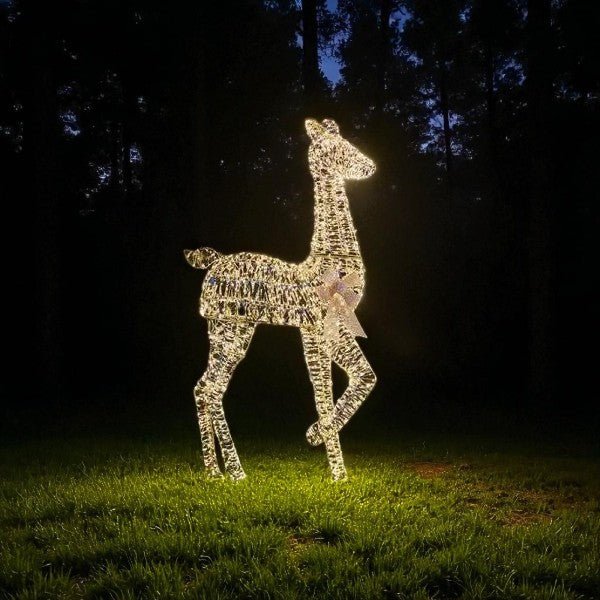 Gold Twist Doe | 135Cm - XMAS LIGHTED OUTDOOR DECOS - Beattys of Loughrea
