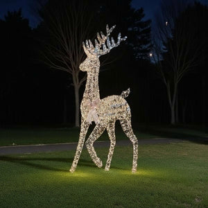 Gold Twist Stag | 150Cm - XMAS LIGHTED OUTDOOR DECOS - Beattys of Loughrea
