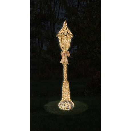 Gold Twist Lamp Post | 230Cm - XMAS LIGHTED OUTDOOR DECOS - Beattys of Loughrea