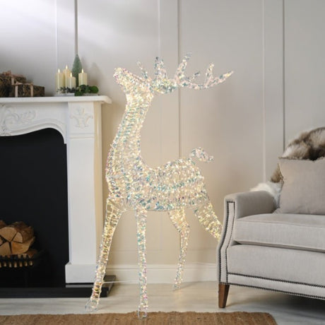 Festive LED Lit Iridescent Reindeer 120cm - XMAS LIGHTED OUTDOOR DECOS - Beattys of Loughrea