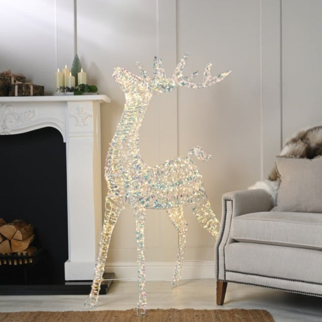 Festive LED Lit Iridescent Reindeer 120cm - XMAS LIGHTED OUTDOOR DECOS - Beattys of Loughrea
