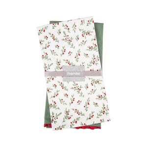 Premier 45 x 65cm Set of 2 Hollyberry Tea Towels - CLEANING - TEA TOWEL/DISHCLOTH - Beattys of Loughrea