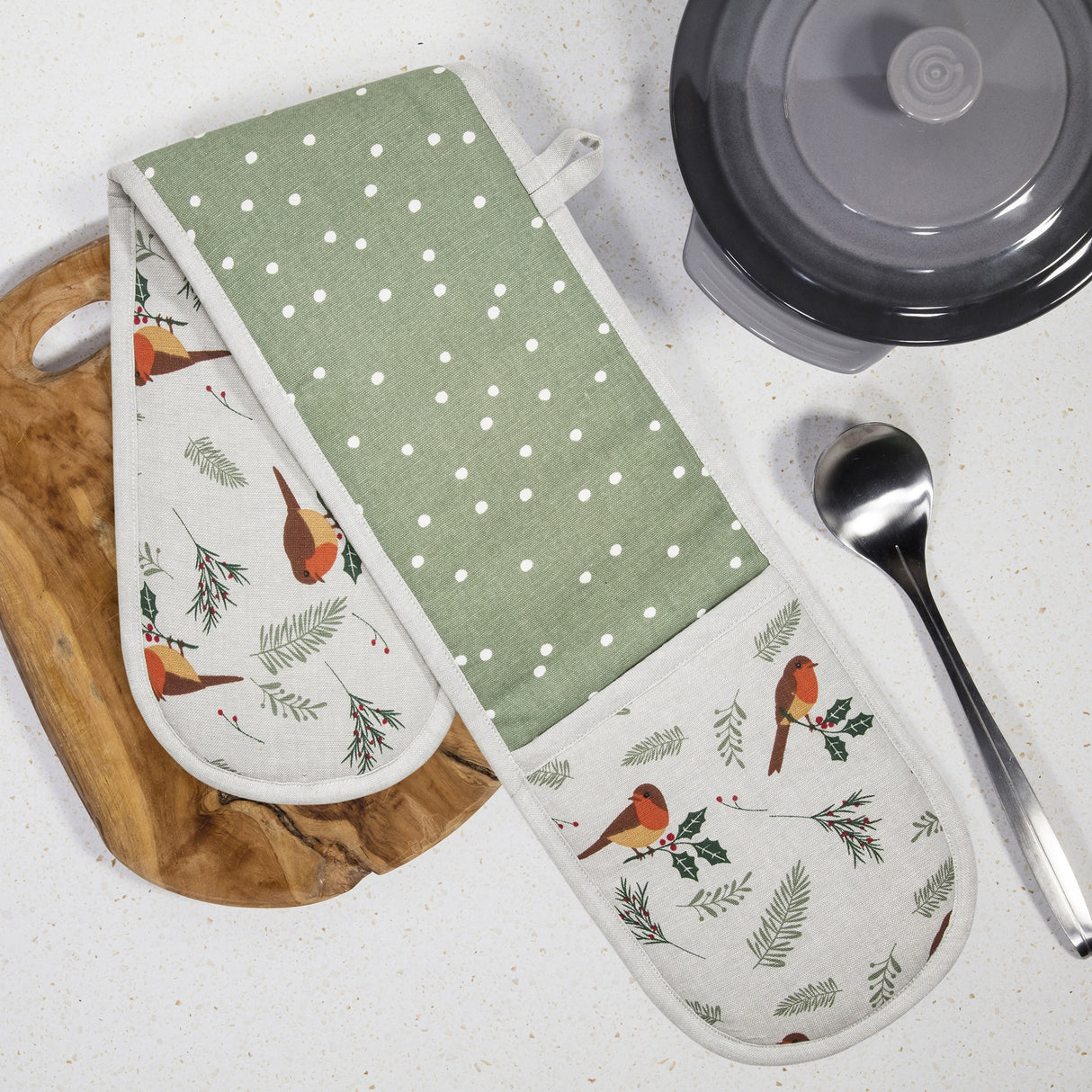 Premier 90cm Adult Robin Spot Double Oven Glove - APRON/GLOVE/TEXTILE - Beattys of Loughrea