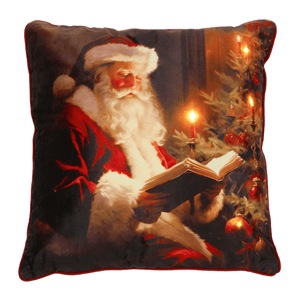Battery Operated Lit Cushion Santa's Cozy Reading Corner 45 x 45cm - CUSHIONS/COVERS - Beattys of Loughrea