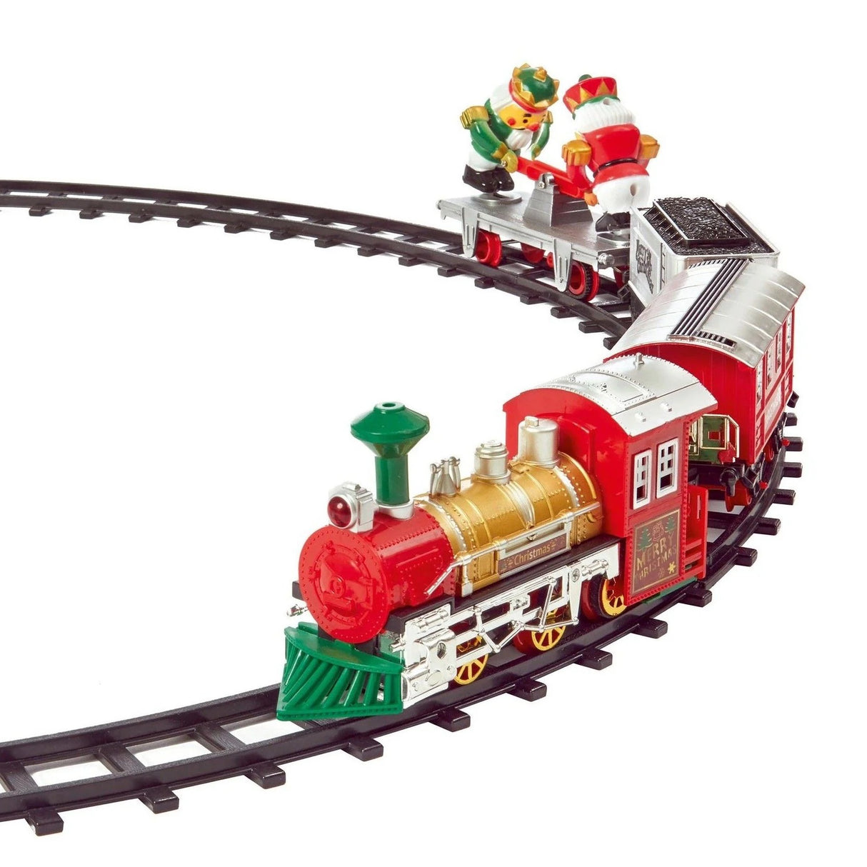17pc Battery Operated Round The Christmas Tree Train Set - XMAS ROOM DECORATION LARGE AND LIGHT UP - Beattys of Loughrea