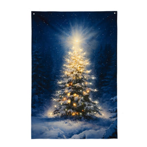 1 x 1.45m USB Lit Christmas Tree Hanging Fabric Banner - XMAS ROOM DECORATION LARGE AND LIGHT UP - Beattys of Loughrea