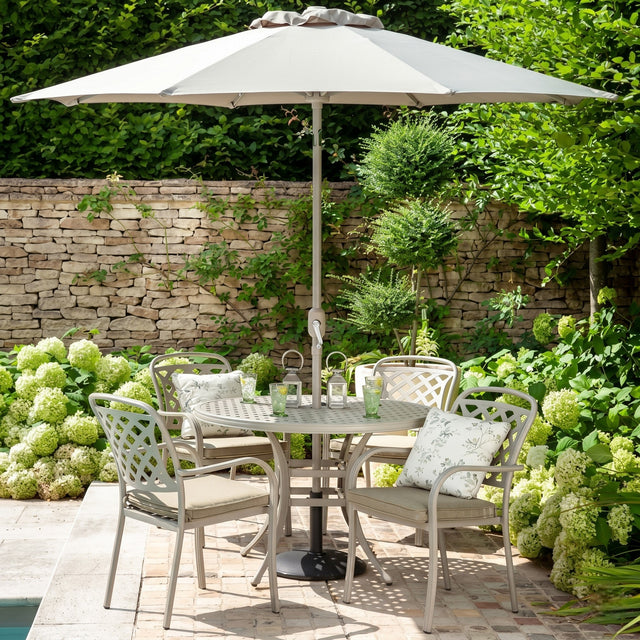 Berkeley 4 Seater Round Garden Set - METAL GDN FURN SET 4+ SEATS - Beattys of Loughrea