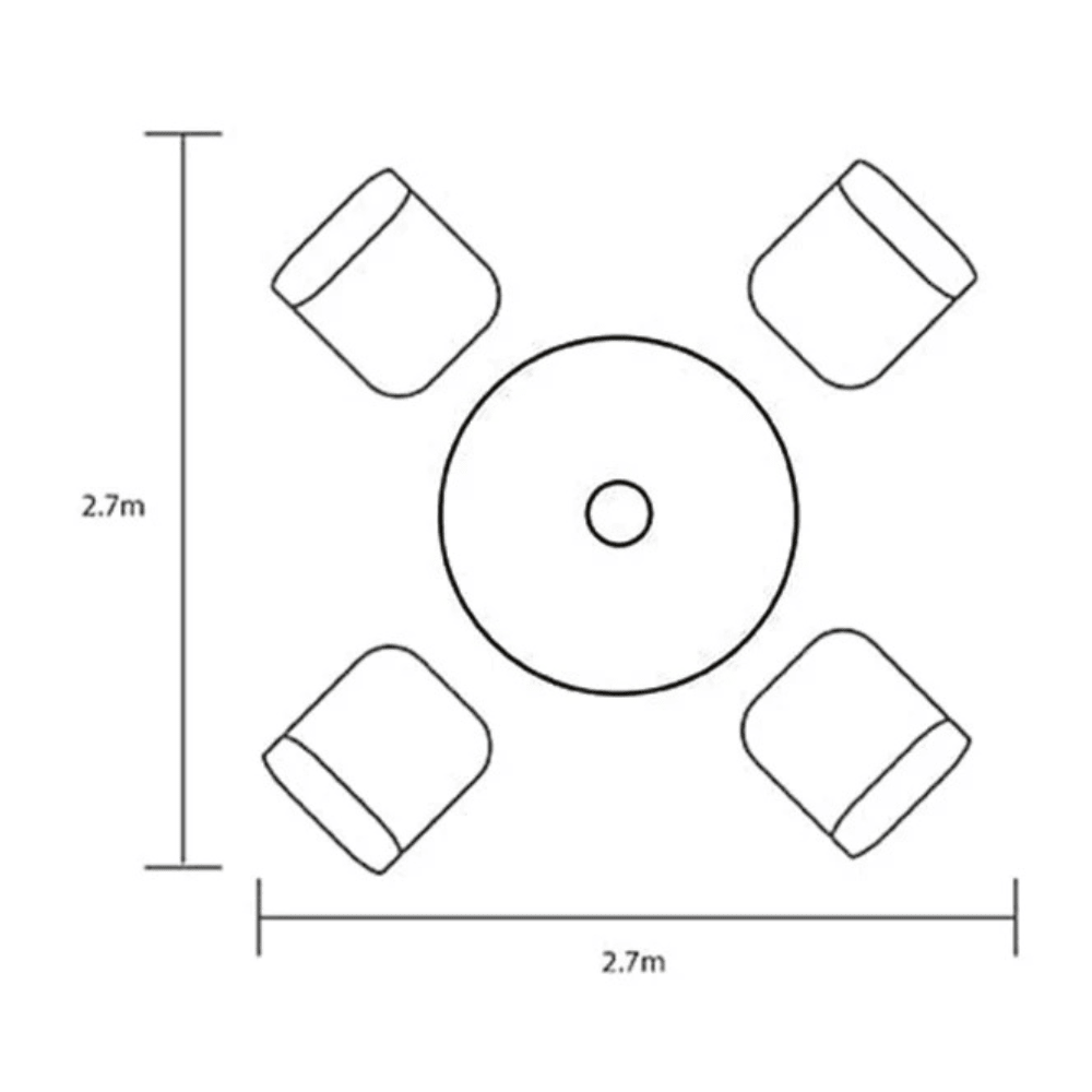 Berkeley 4 Seater Round Garden Set - METAL GDN FURN SET 4+ SEATS - Beattys of Loughrea