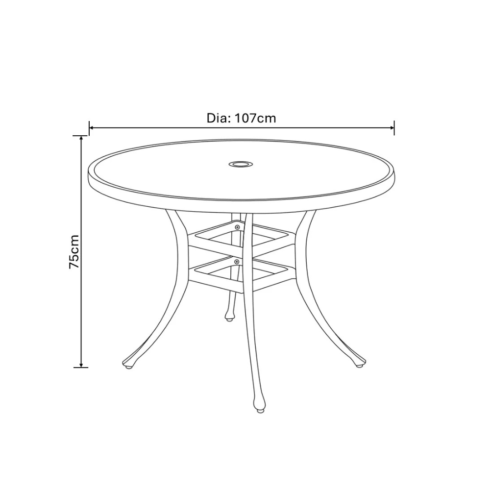 Berkeley 4 Seater Round Garden Set - METAL GDN FURN SET 4+ SEATS - Beattys of Loughrea